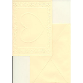 75316. Kort og Kuvert C6 præget creme
