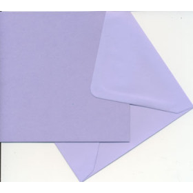 75506. Kort og kuvert 14 x 14cm 10stk lys lilla