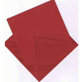 75509. Kort og Kuvert 14x14 10stk bordeaux
