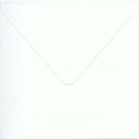 8213. Kuvert 17x17cm hvid/white med spidsklap